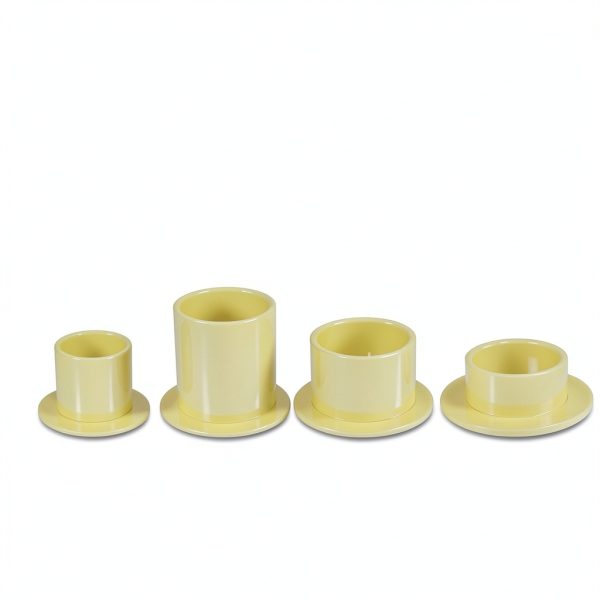 4Pcs 1517 Pom Flanged Sleeve Bearings 15mm ID x 17mm OD x 12mm Length for The Shaft of Equipment Machine Pom Oilless Flanged Bushing Yellow Oilless Bushings-2