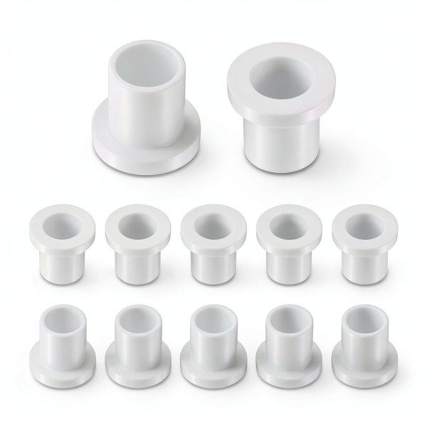 Flanged Sleeve Bearings uxcell Nylon Bushings 8mm ID x 10mm OD White-0