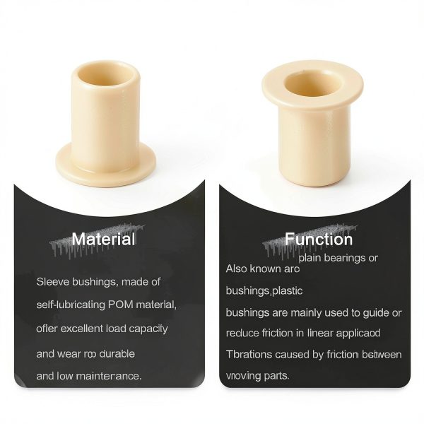 uxcell 8Pcs Flanged Sleeve Bearing - POM Bushing 8x10x15mm Yellow-3